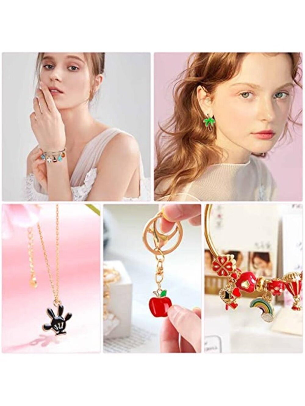 400Pcs Charms for Jewelry Making, Assorted Enamel Bracelet Bangle Charms, Mixed - Picture 3 of 7